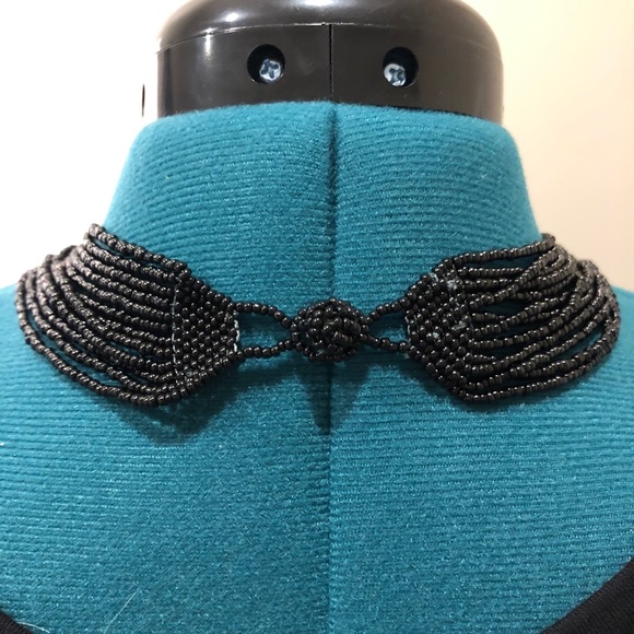Black Seed Bead Multi-strand Necklace - Picture 4 of 6